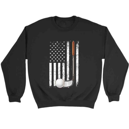 Love Golf American Flag Funny Sweatshirt Sweater