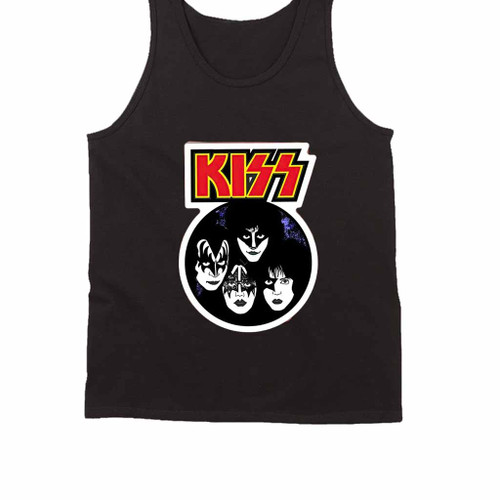 Vintage Circle Graphic Kiss Band Rock Heavy Metal Gene Simmons Tank Top