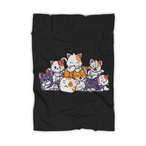 Cute Cats Anime Blanket