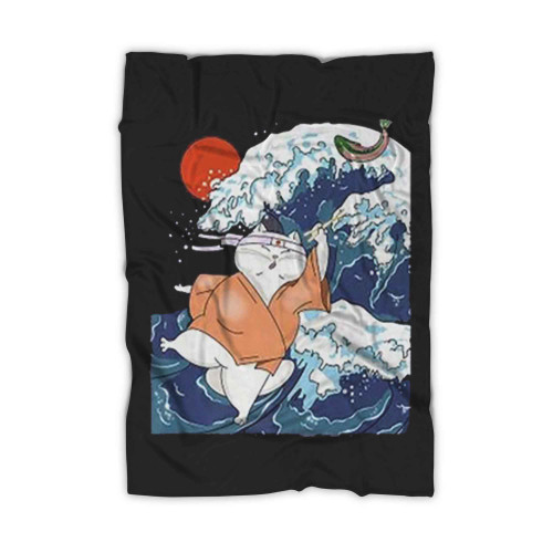 Funny Cat Samurai Blanket