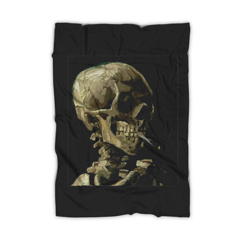 Smoking Skeleton Halloween Blanket