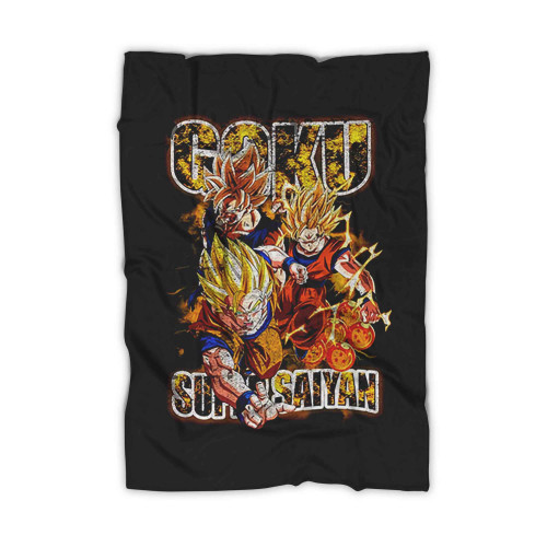 Style Anime Dragon Ball Songoku Super Saiyan Blanket