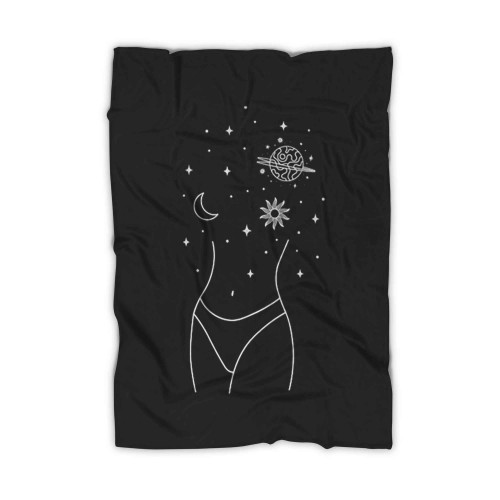 Woman Body Space Star Galaxy Blanket