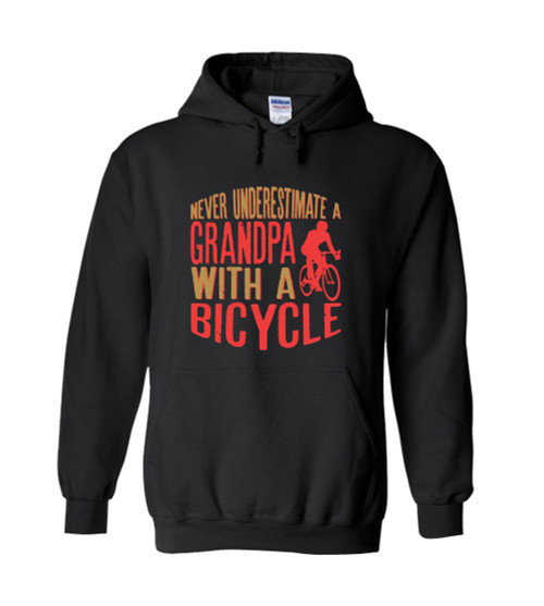 Never Underestimate A Grandpa With A Bicycle Cool Funny Gift Unisex Hoodie