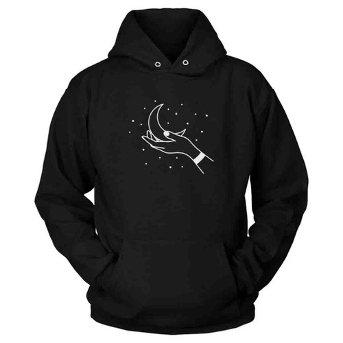 Hand Holding Moon Star Galaxy Hoodie