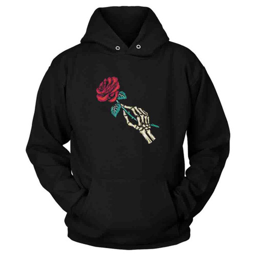 Skeleton Holding Rose Full Color Hoodie