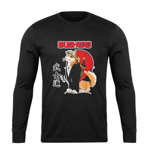 Cute Dog Shiba Inu Samurai Bushido Long Sleeve T-Shirt Tee