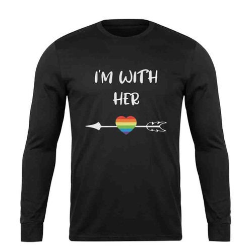 I Am With Her Couple Matching Long Sleeve T-Shirt Tee