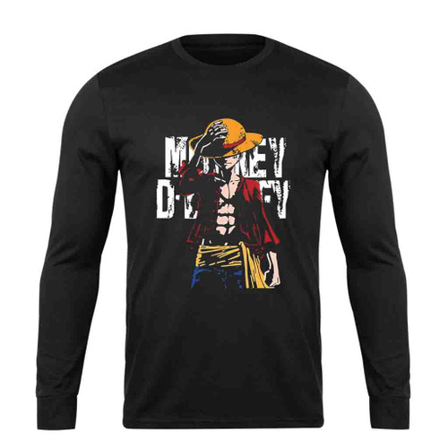 One Piece Vintage Art Monkey D Luffy Long Sleeve T-Shirt Tee