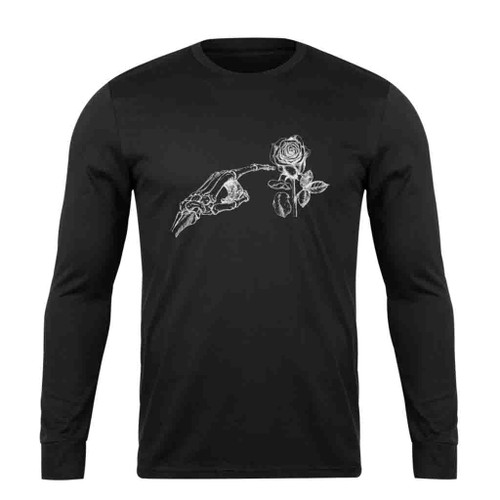 Skeleton And Rose Goth Long Sleeve T-Shirt Tee