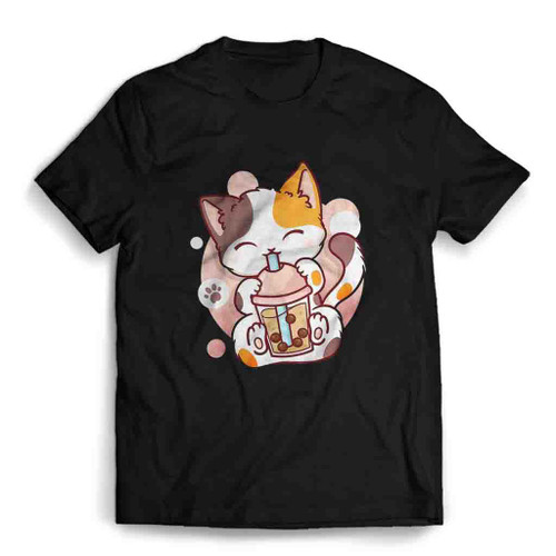 Cat Boba Tea Bubble Tea Anime Mens T-Shirt Tee