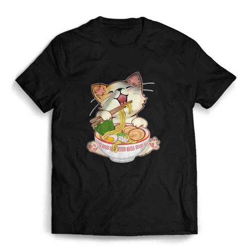 Ramen Cat Funny Anime Noodle Mens T-Shirt Tee