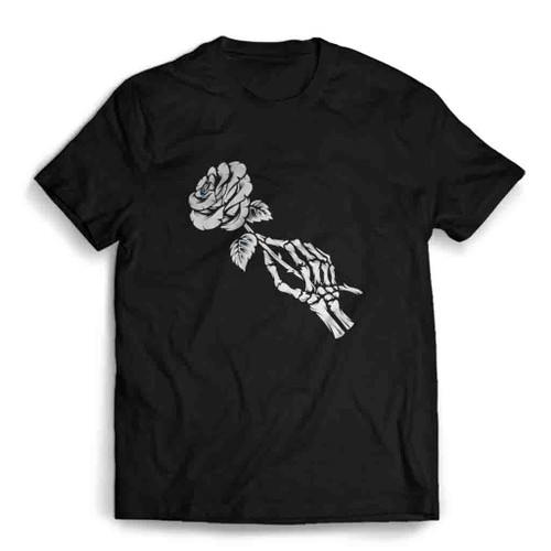 Skeleton Holding Rose Mens T-Shirt Tee