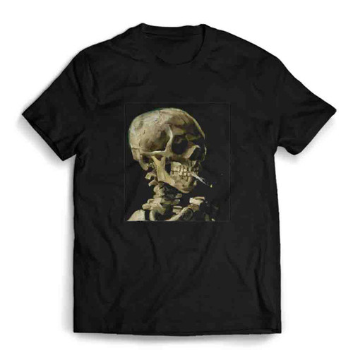 Smoking Skeleton Halloween Mens T-Shirt Tee