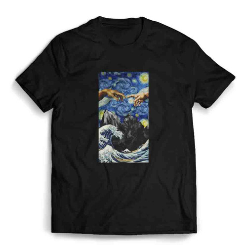 Van Gogh Collage The Great Sound Wave Off Kanagawa Mens T-Shirt Tee