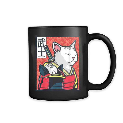 Retro Catzilla Ancient Japanese Cat Art Mug