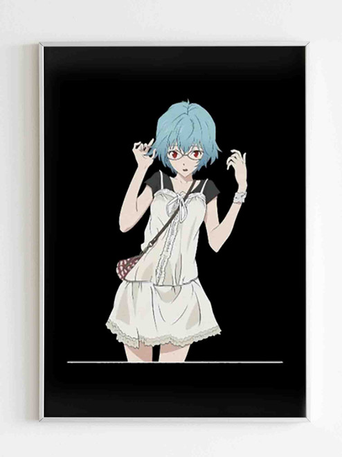 Rei Ayanami Neon Genesis Evangelion Logo Art Poster