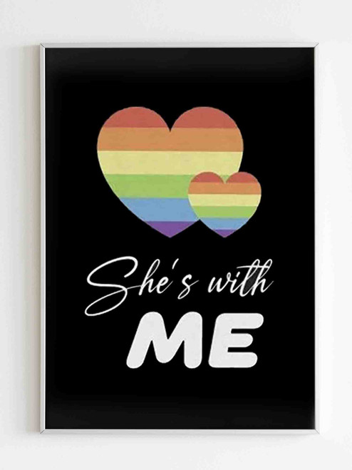 She Is With Me Couple Matching Poster