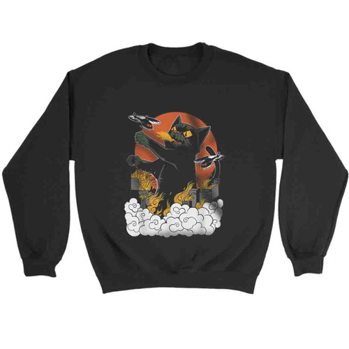Japanese Sunset Catzilla Sweatshirt Sweater