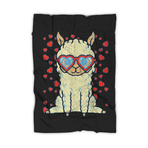 Heart Glasses Llama Cute Alpaca Blanket Heart Glasses Llama Cute Alpaca Blanket