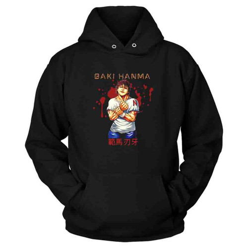 Baki Hanma Young Kanji Glitch Baki Hanma Baki The Grrappler Hoodie