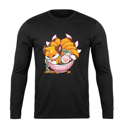 Fox Ramen Japanese Noodles Long Sleeve T-Shirt Tee