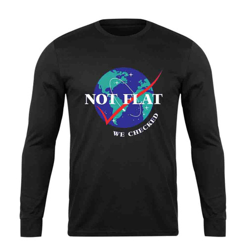 Nasa Flat Earth Logo Art Long Sleeve T-Shirt Tee