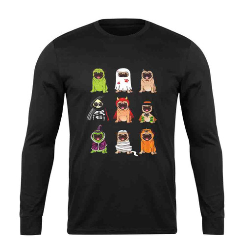 Pug Collection Happy Pug O Ween Long Sleeve T-Shirt Tee