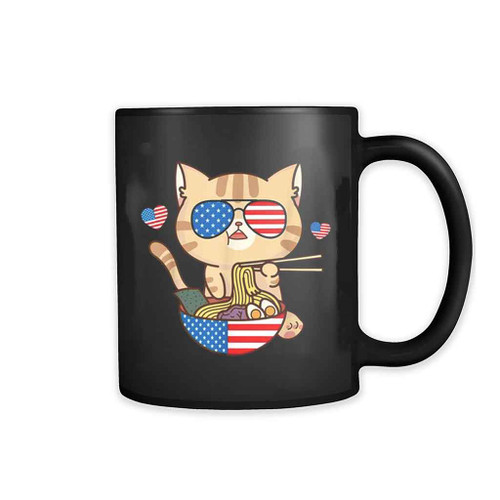 Cute Cat Ramen American Anime Flag Mug