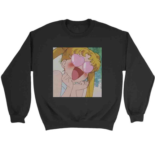 Sailor Moon Meme Heart Face Sweatshirt Sweater