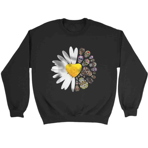 Sugar Skull Daisy Flower Halloween Sweatshirt Sweater