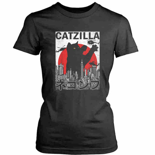 Godzilla Cat Logo Art Womens T-Shirt Tee