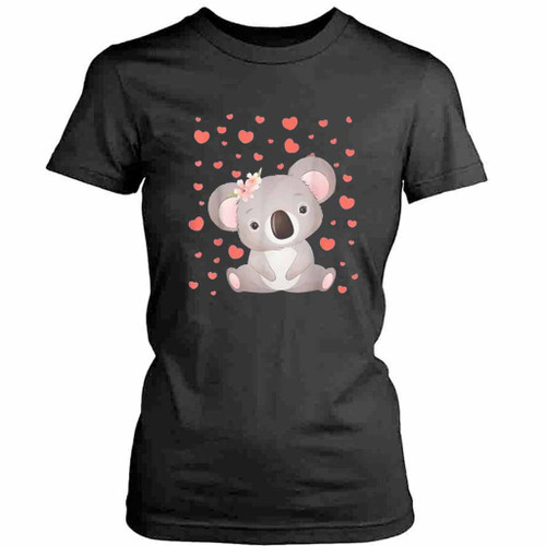 Red Hearts For Koala Lover Womens T-Shirt Tee