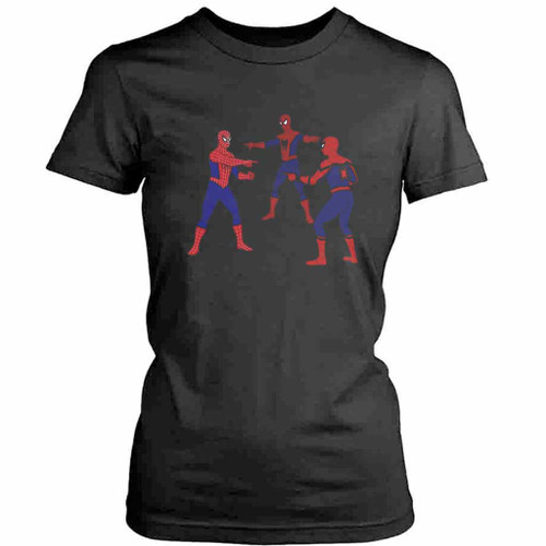 Three Spidey Meme Womens T-Shirt Tee