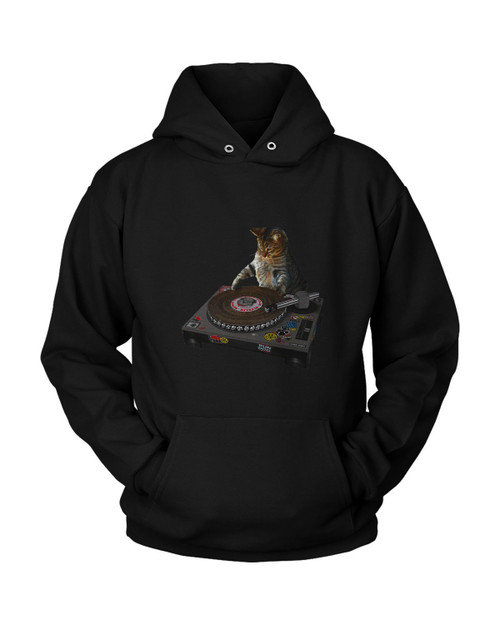 Dj Cat Scratching Pad Unisex Hoodie