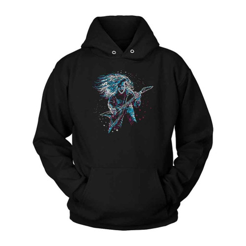 Abstract Rock Guitar Player Illustration Unisex Hoodie