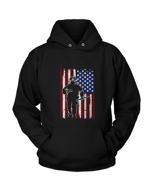 Fireman American Flag Unisex Hoodie