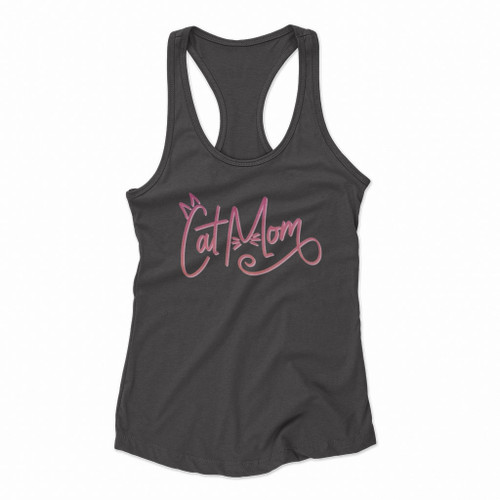 Best Cat Mom Logo Women Racerback Tank Tops