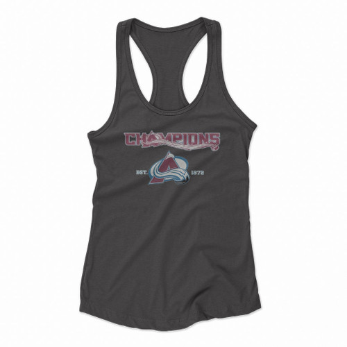 Colorado Avalanche Champion Est 1972 Women Racerback Tank Tops