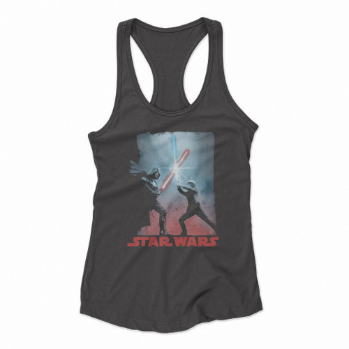 Darth Vader Luke Skywalker Battle Women Racerback Tank Tops