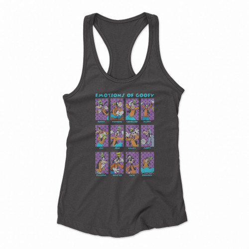 Disney Goofy Emotions Of Goofy Women Racerback Tank Tops