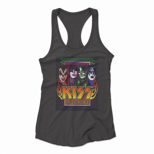 Forever Kiss Band Unmasked Graphic Rock Heavy Metal Women Racerback Tank Tops