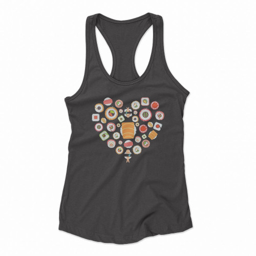 Funny Sushi Design Women Racerback Tank Tops