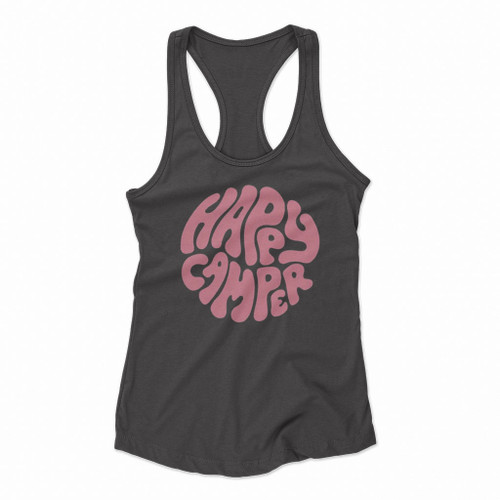 Happy Camper Camping Women Racerback Tank Tops