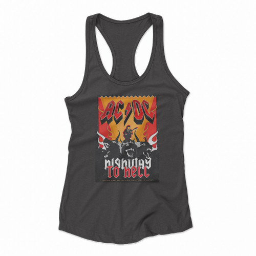 Highway To Hell Acdc Retro Vintage Women Racerback Tank Tops