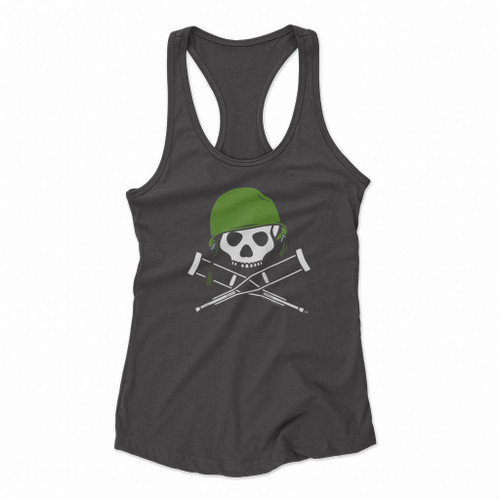 Jackass Military Helmet Skull Women Racerback Tank Tops