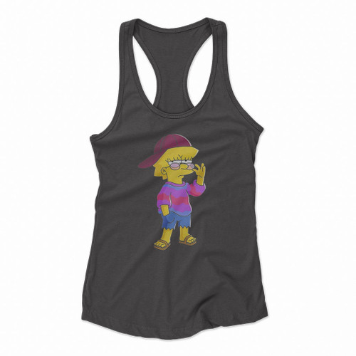 Lisa Simpson Cute Pose The Simpsons Women Racerback Tank Tops