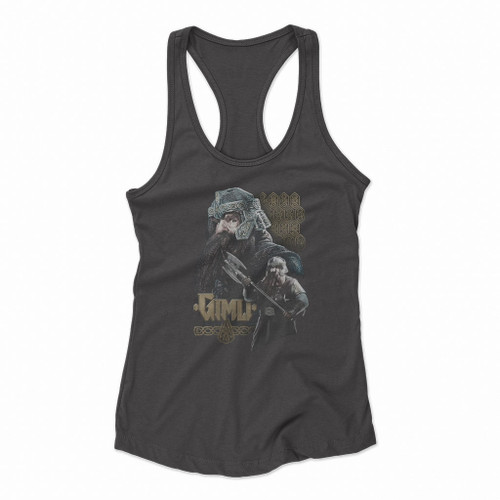 Lord Of The Rings Gimli Logo Women Racerback Tank Tops