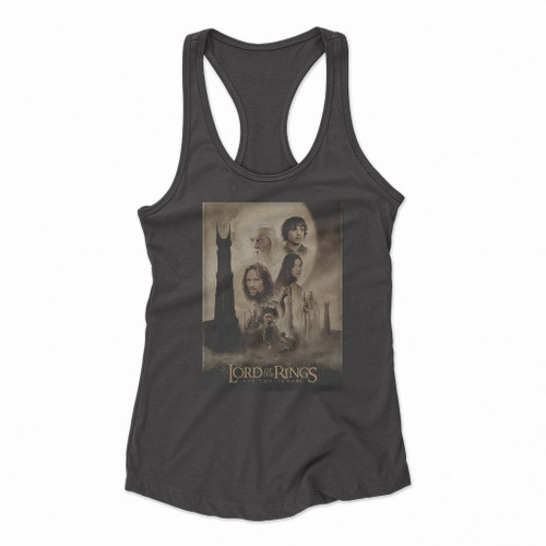 Lord Of The Rings Two Towers Poster Women Racerback Tank Tops