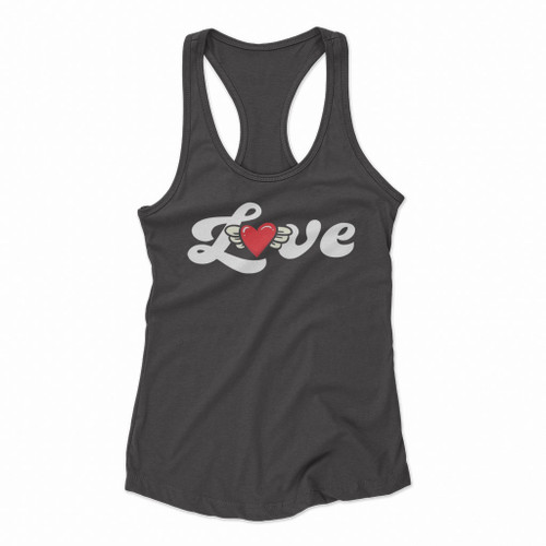 Love Logo Art Women Racerback Tank Tops